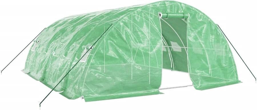 VidaXL Tuinkas met stalen frame 30 m² 6x5x2 3 m groen