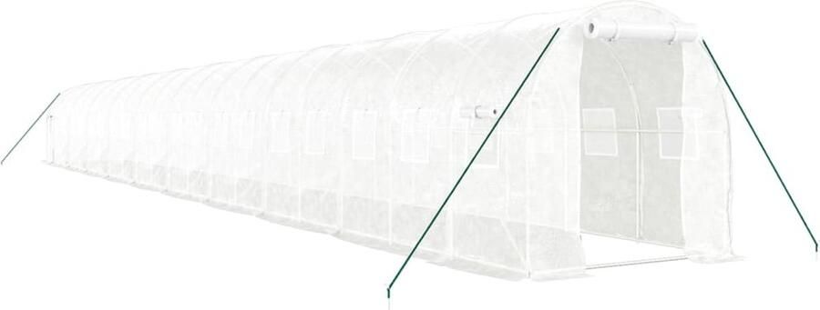 VidaXL Tuinkas met stalen frame 40 m² 20x2x2 m wit