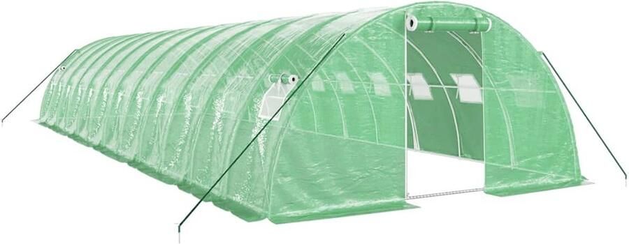 VidaXL Tuinkas met stalen frame 48 m² 12x4x2 m groen