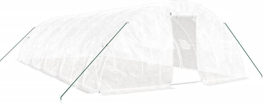 VidaXL Tuinkas met stalen frame 50 m² 10x5x2 3 m wit