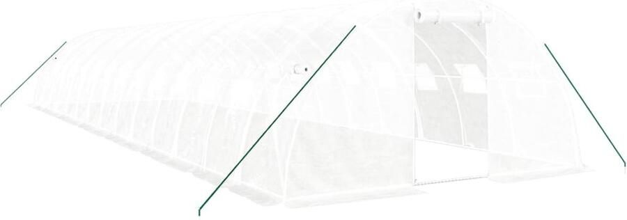 VidaXL Tuinkas met stalen frame 56 m² 14x4x2 m wit