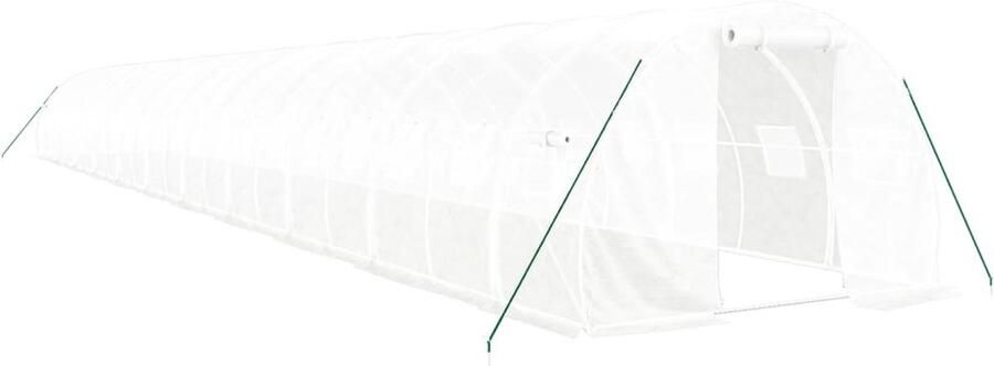 VidaXL Tuinkas met stalen frame 66 m² 22x3x2 m wit