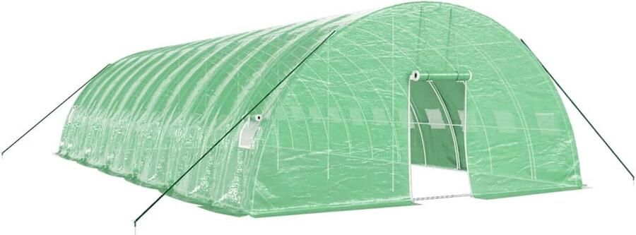 VidaXL Tuinkas met stalen frame 72 m² 12x6x2 85 m groen