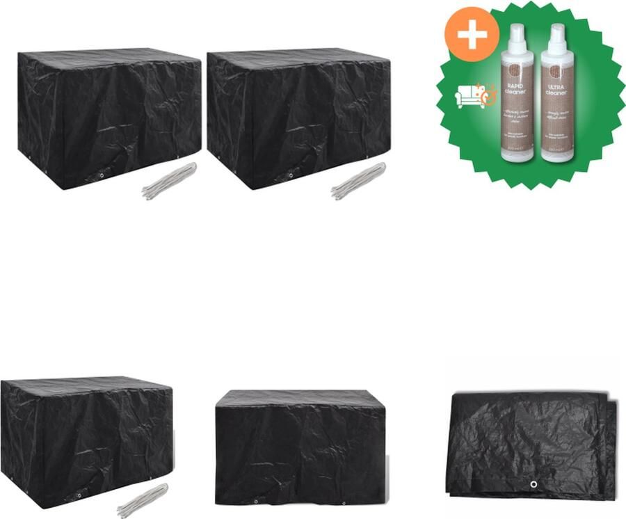 VidaXL Tuinmeubelhoezen 2 st 8 ogen 140x70x90 cm Tuinmeubelhoes Inclusief Onderhoudsset