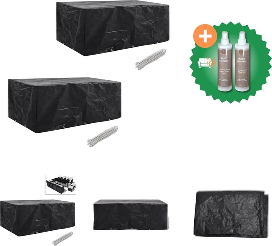 VidaXL Tuinmeubelhoezen poly rattan 2 st 8 persoons 229x113 cm Tuinmeubelhoes Inclusief Onderhoudsset