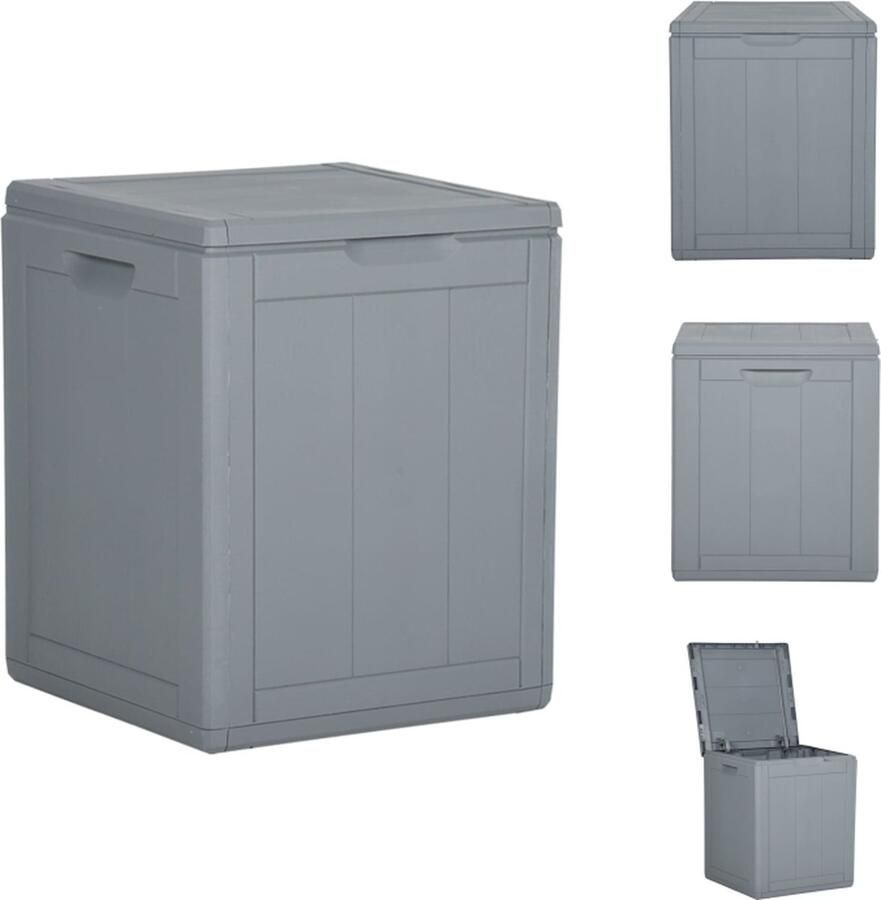 VidaXL Tuinopbergbox Grijs 43 x 44 x 51 cm 100% PP Opberger