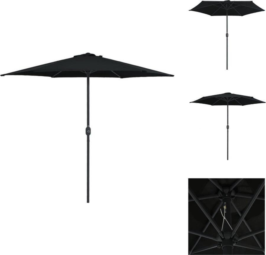 VidaXL Tuinparasol 270 x 246 cm zwart Parasol