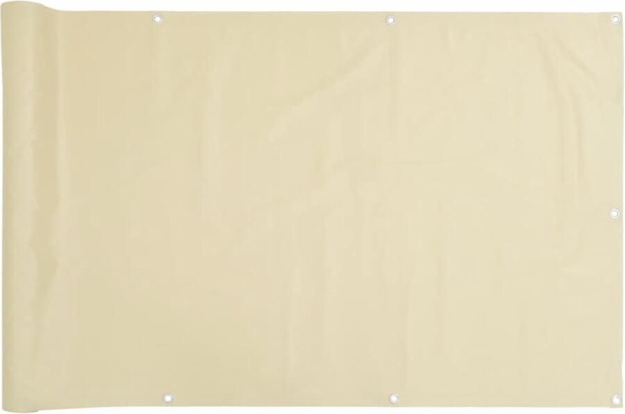 VidaXL Balkonscherm 1000x90 cm PVC crèmekleurig