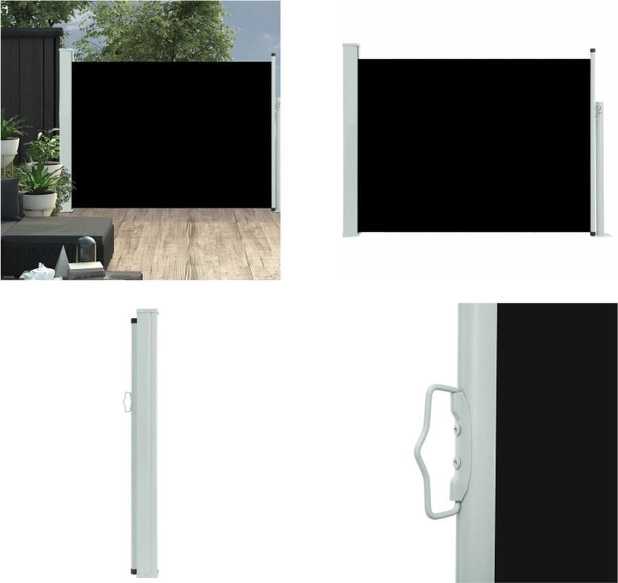 VidaXL Tuinscherm uittrekbaar 117x500 cm zwart Windscherm Windschermen Zijscherm Tuinscherm