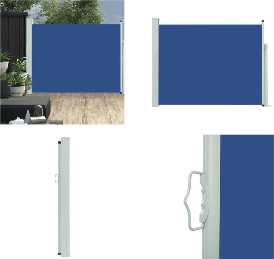 VidaXL Tuinscherm uittrekbaar 140x500 cm blauw Windscherm Windschermen Zijscherm Zijschermen