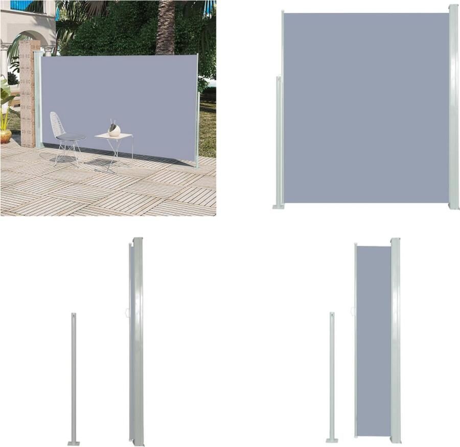 VidaXL Tuinscherm uittrekbaar 160x300 cm grijs Windscherm Windschermen Zijscherm Zijschermen