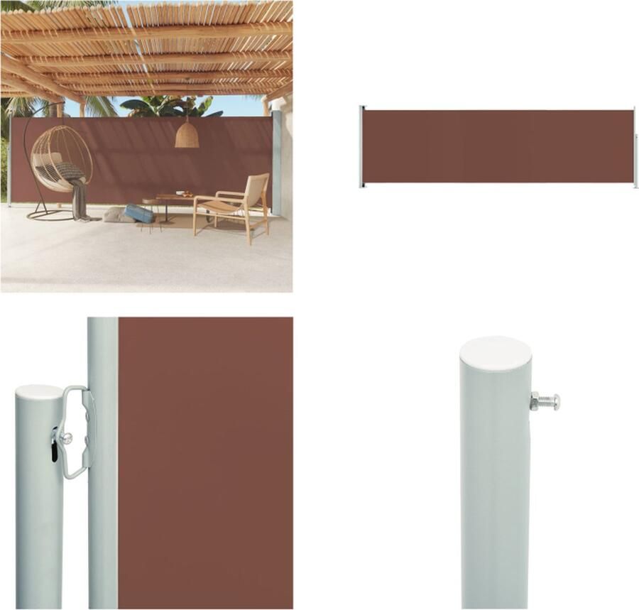 VidaXL Tuinscherm uittrekbaar 180x600 cm bruin Windscherm Windschermen Zijscherm Tuinscherm