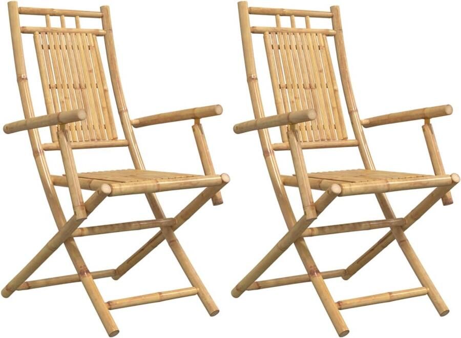 VidaXL Tuinstoelen 2 st inklapbaar 53x66x99 bamboe