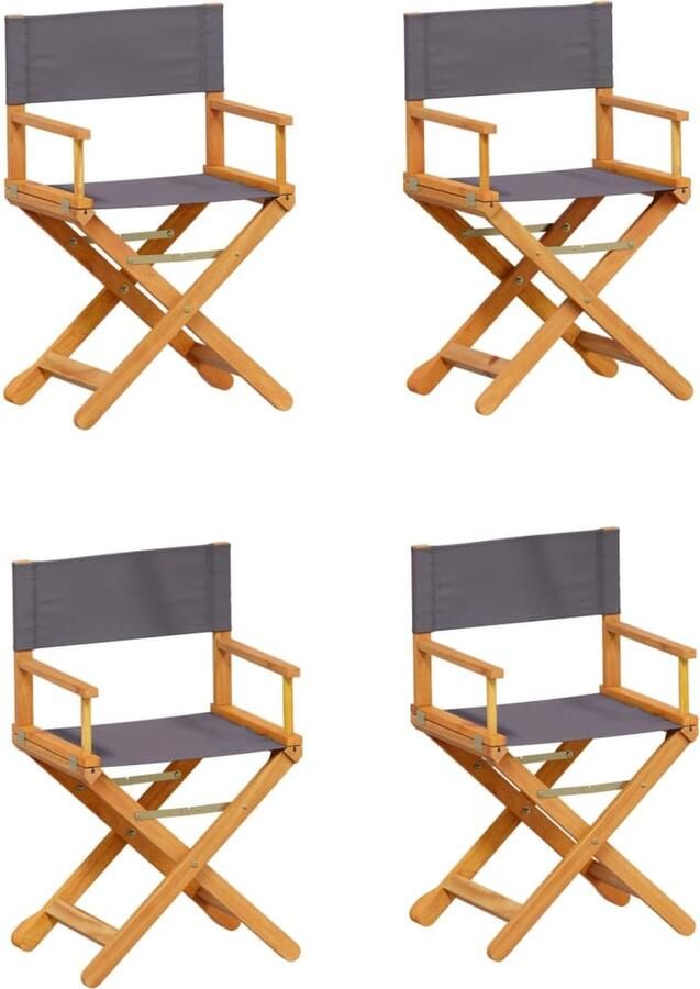 VidaXL Tuinstoelen 4 st inklapbaar stof donkergrijs