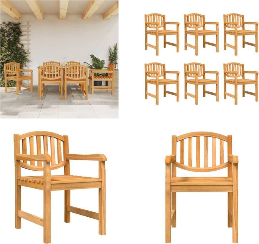 VidaXL -Tuinstoelen-6-st-58x59x88-cm-massief-teakhout Tuinstoel Tuinstoelen Tuinstoel Buitenstoel