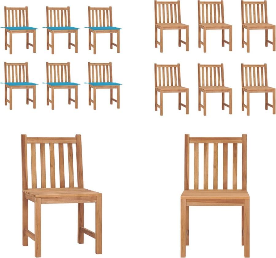 VidaXL Tuinstoelen 6 st met kussens massief teakhout Tuinstoel Tuinstoelen Buitenstoel Buitenstoelen