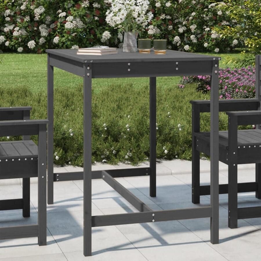 VidaXL Tuintafel 121x82 5x110 cm massief grenenhout grijs