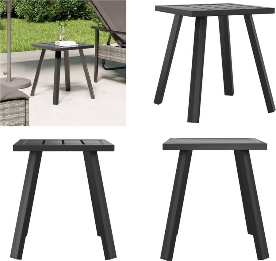 VidaXL Tuintafel 34x34x38 cm staal antracietkleurig Tuintafel Tuintafels Picknicktafel Tuinmeubel