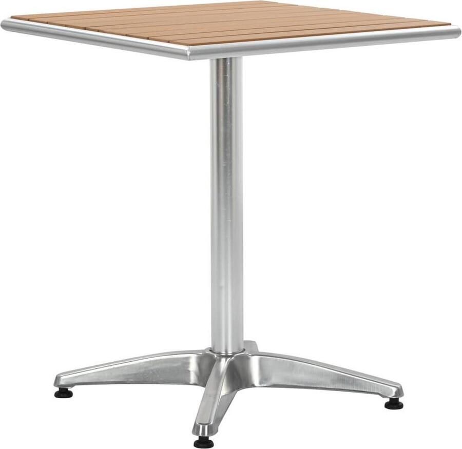 VidaXL Tuintafel 60x60x70 cm aluminium en HKC zilverkleurig