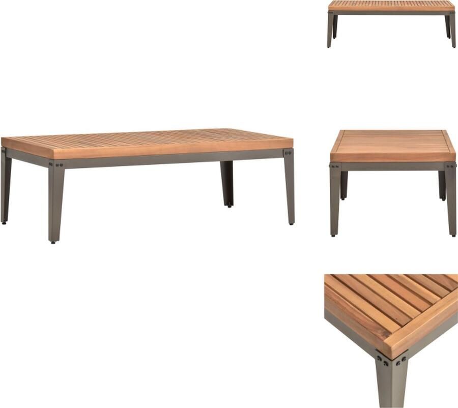 VidaXL Tuintafel Acaciahout 110 x 55 x 36 cm Teak-look afwerking Tafel