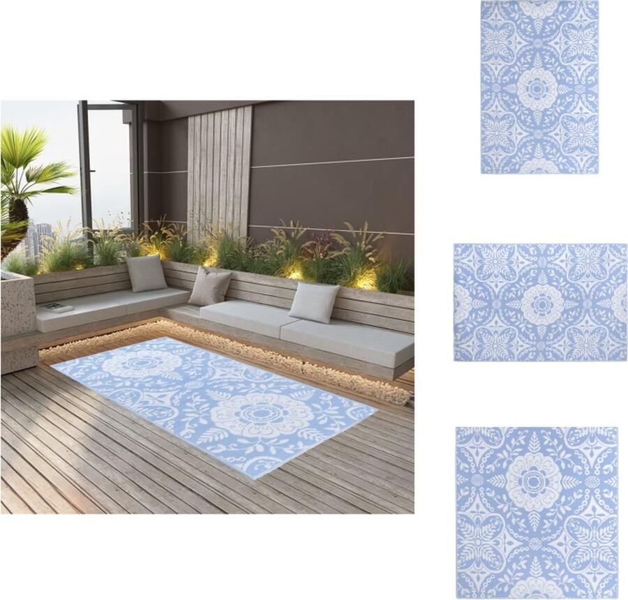 VidaXL Tuintapijt Trendy Decoratie 190 x 290 cm Kleur- babyblauw Buitenkeuken