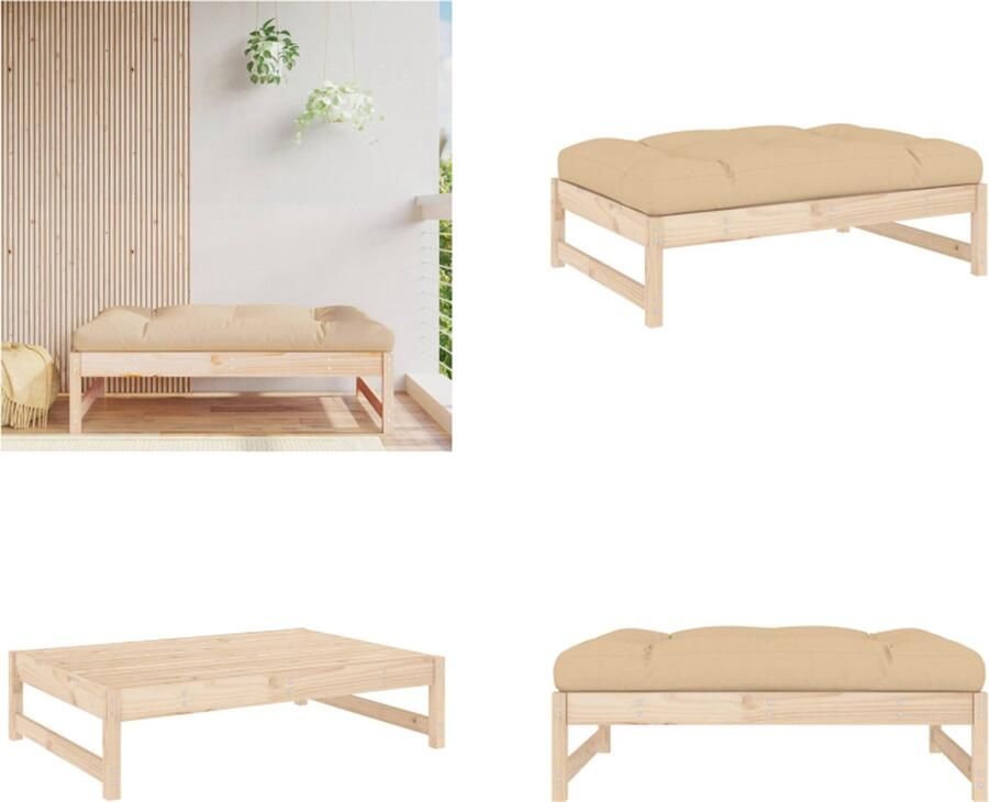 VidaXL Tuinvoetenbank 120x80 cm massief grenenhout Tuinvoetenbank Tuinvoetenbanken Voetenbank Voetensteun