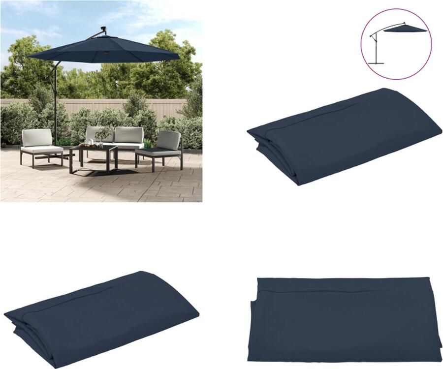 VidaXL Vervangingsdoek voor zweefparasol 300 cm blauw Vervangend Doek Vervangende Doeken Vervangingsdoek Vervangingsdoeken