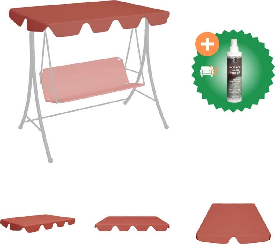 VidaXL Vervangingsluifel schommelbank 188 168x110 145 cm terracotta Partytent Inclusief Reiniger