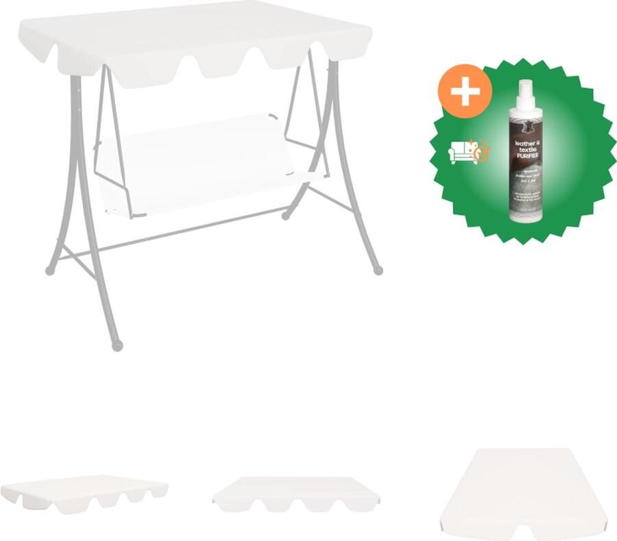 VidaXL Vervangingsluifel voor schommelbank 150 130x70 105 cm wit Partytent Inclusief Reiniger