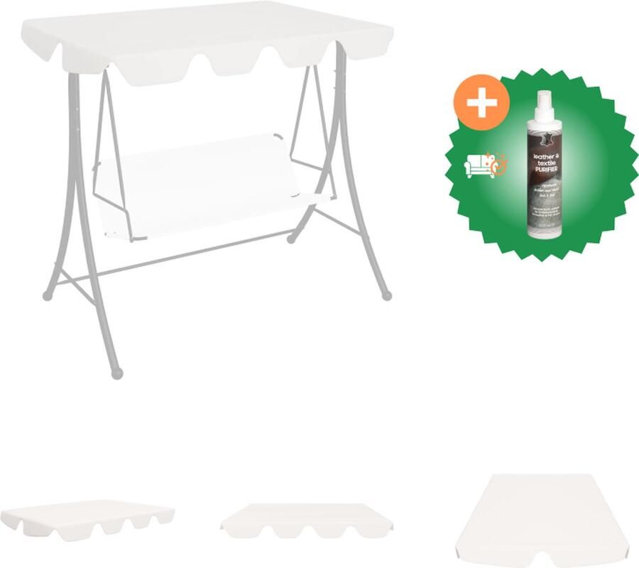 VidaXL Vervangingsluifel voor schommelbank 188 168x110 145 cm wit Partytent Inclusief Reiniger