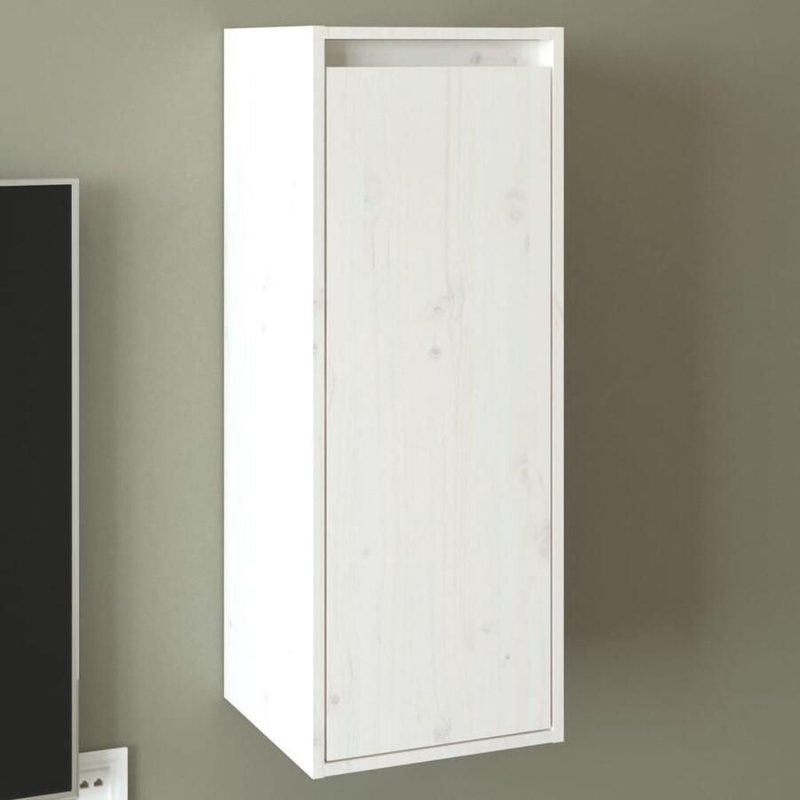 VidaXL -Wandkast-30x30x80-cm-massief-grenenhout-wit