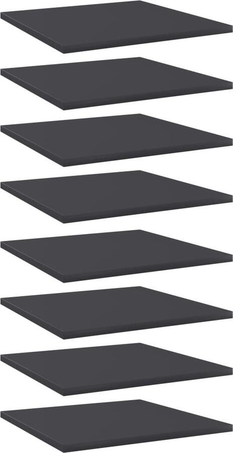VidaXL Wandschappen 8 st 40x40x1 5 cm bewerkt hout grijs