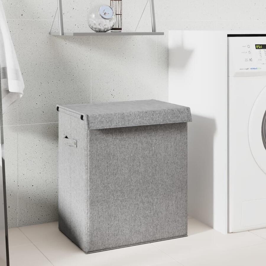 VidaXL -Wasmand-inklapbaar-64 5x34 5x59-cm-kunstlinnen-grijs
