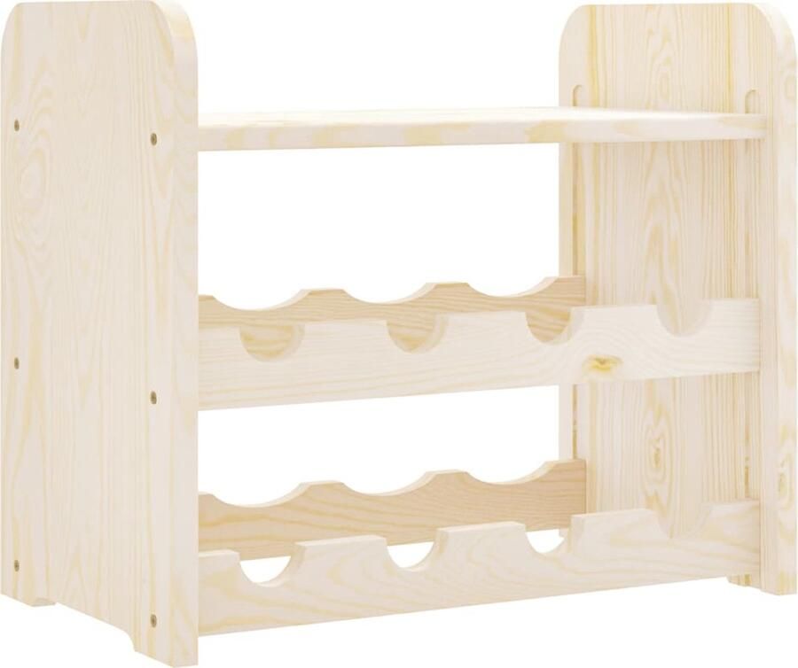 VidaXL Wijnrek met bovenblad 43x25x37 cm massief grenenhout