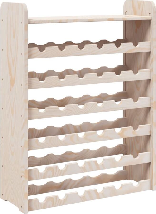 VidaXL Wijnrek met bovenblad 67 5x25x87 cm massief grenenhout
