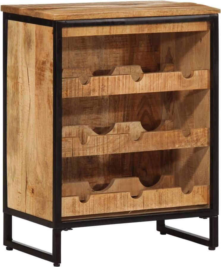VidaXL Wijnrek voor 9 flessen 55x33x70 cm massief mangohout