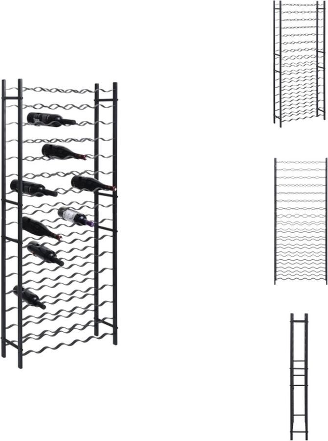 VidaXL Wijnrekken 64 x 22 x 157 cm zwart ijzer stapelbaar Wijnrek