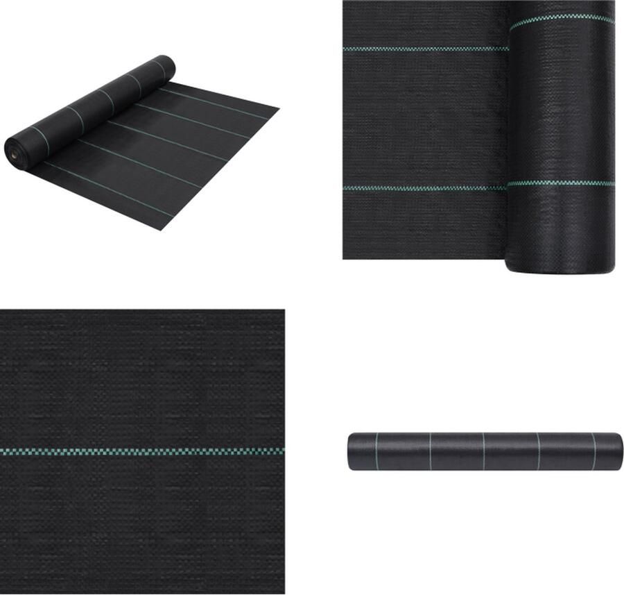 VidaXL Worteldoek 1x10 m PP zwart Onkruiddoek Onkruiddoeken Doek Doeken
