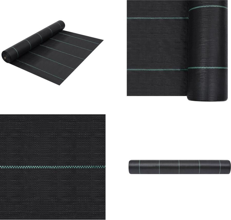 VidaXL Worteldoek 1x25 m PP zwart Onkruiddoek Onkruiddoeken Doek Doeken