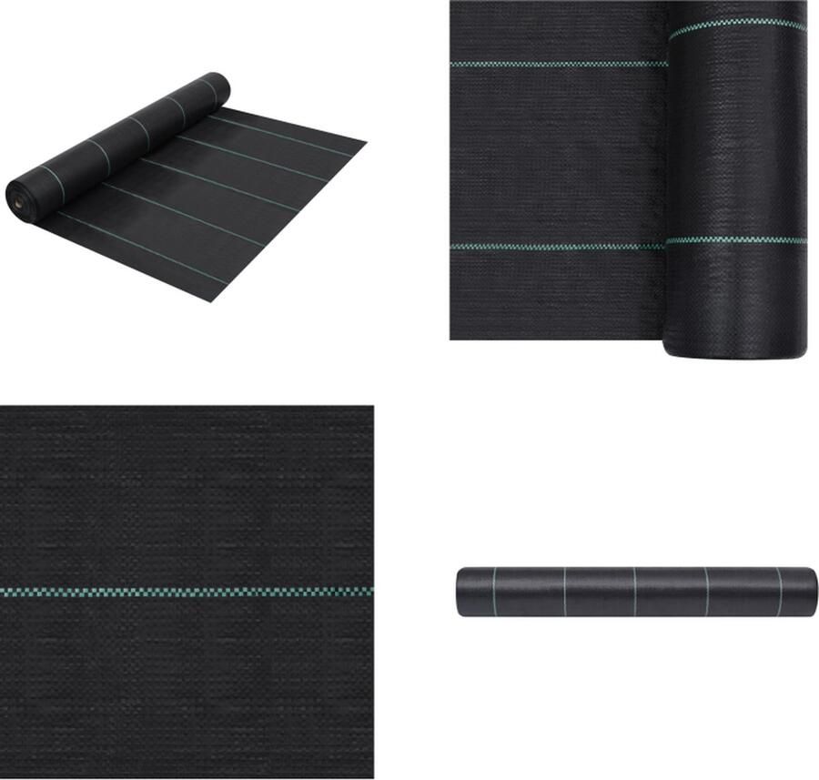 VidaXL Worteldoek 2x5 m PP zwart Onkruiddoek Onkruiddoeken Doek Doeken