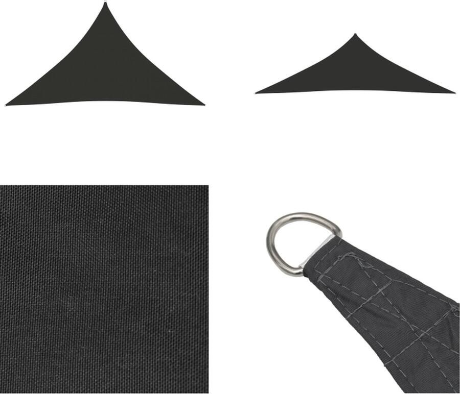 VidaXL Zonnescherm driehoekig 2-5x2-5x3-5 m oxford stof antracietkleurig Zonnezeil Zonnezeilen Zonnedoek Zonnedoeken