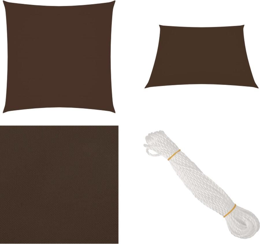 VidaXL Zonnescherm vierkant 2x2 m oxford stof bruin Zonnezeil Zonnezeilen Zonnedoek Zonnedoeken