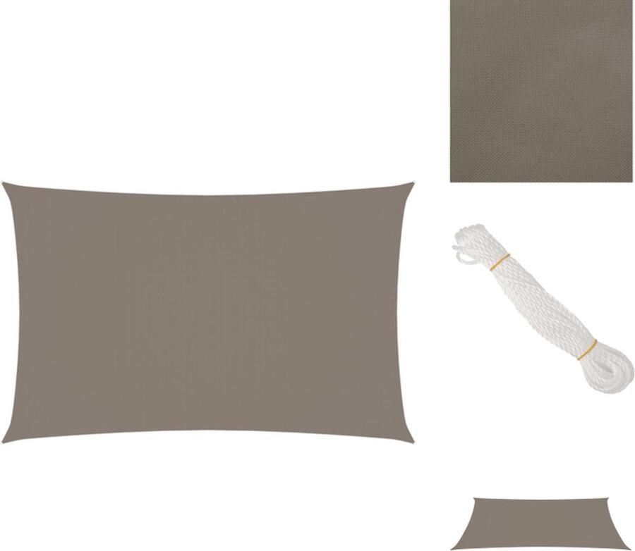 VidaXL Zonnezeil Rechthoekig 4 x 7 m Taupe PU-gecoat oxford stof Parasol