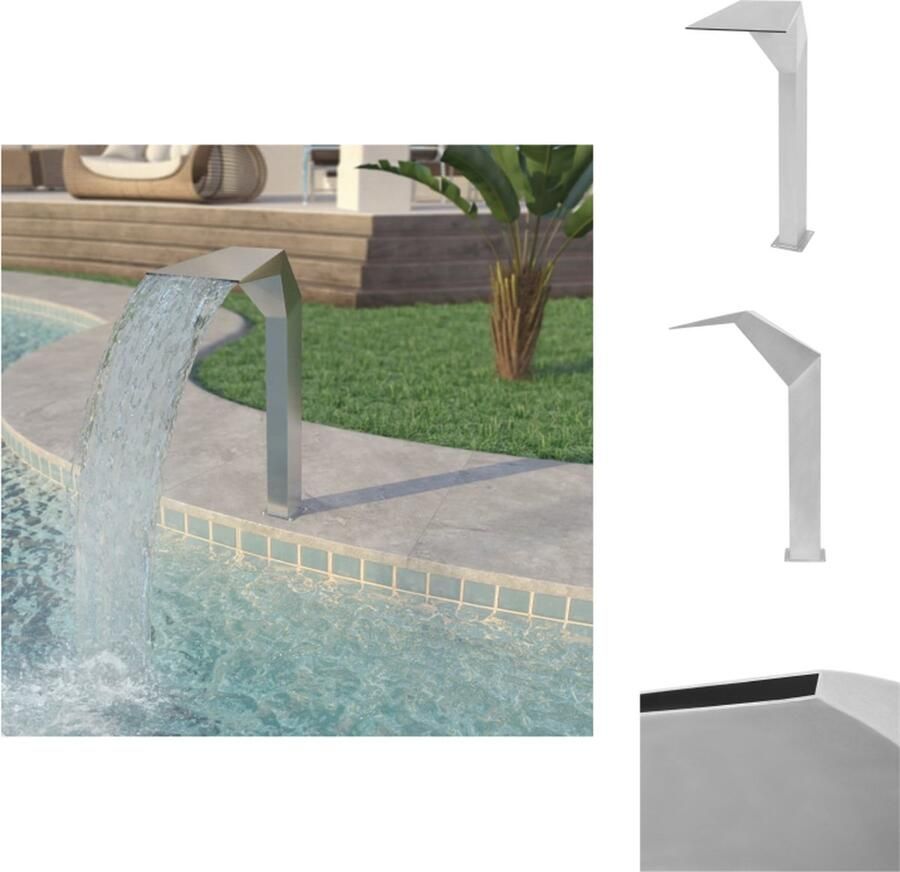 VidaXL Zwembadfontein Roestvrij Staal Decoratieve toevoeging 50x30x90cm Fontein