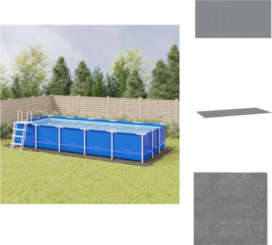 VidaXL Zwembadgrondzeil Polyester geotextiel Grootte 999x500 cm Bescherming en verlenging levensduur Zwembad afdekzeil