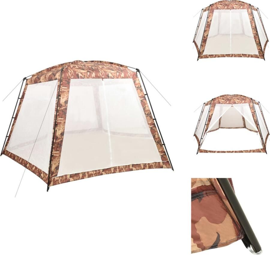 VidaXL Zwembadtent Camouflage 590x520x250 cm Uv- en waterbestendig Zwembadfilterpomp