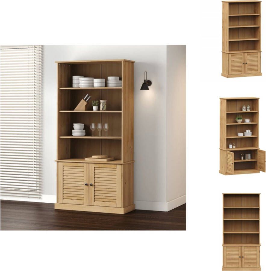 VidaXL VIGO Boekenkast 85x35x170cm Massief grenenhout Honingbruine afwerking Kast