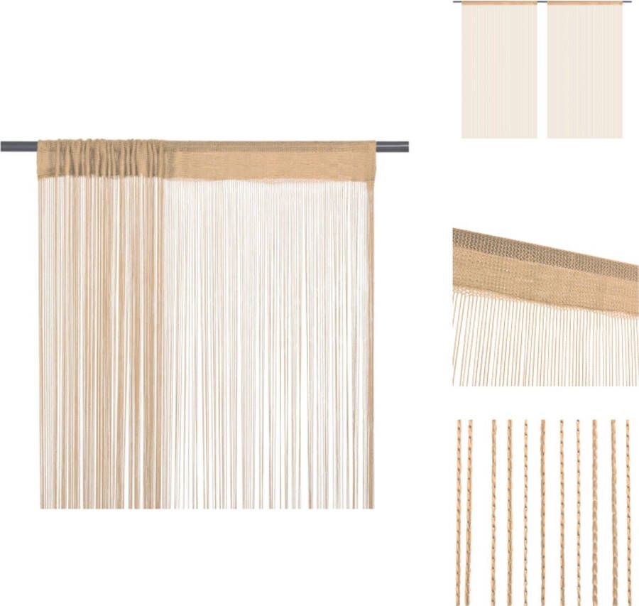 VidaXL Vliegengordijn Praktisch 100% polyester 140x250cm Beige Gordijn