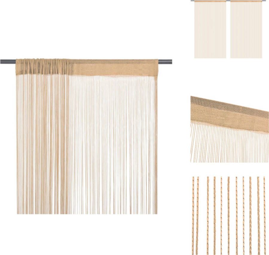 VidaXL Vliegengordijn Praktische Gordijnen 100x250 cm beige Gordijn