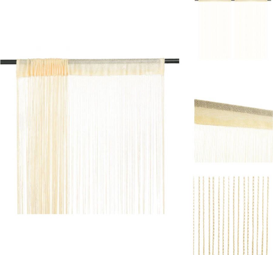 VidaXL Vliegengordijnen 140 x 250 cm 100% polyester Crème kleur Gordijn